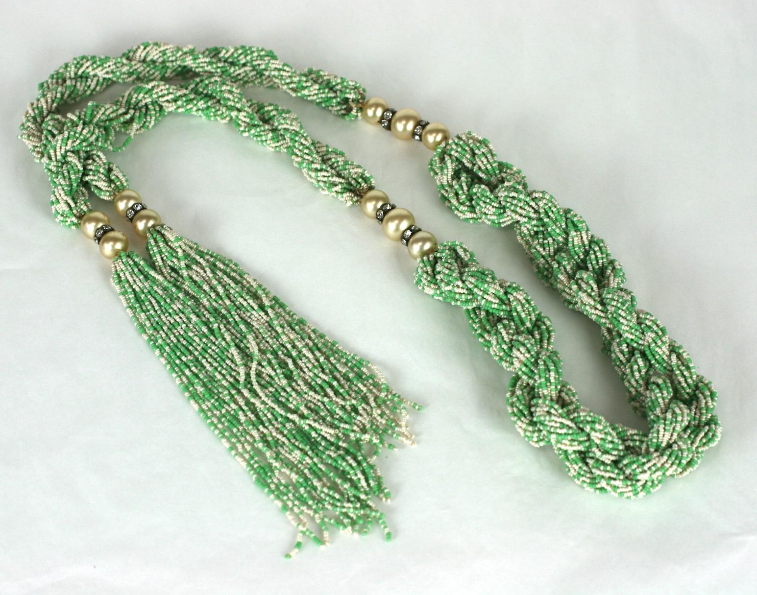 French Art Deco Lariat Necklace In Excellent Condition For Sale In New York, NY