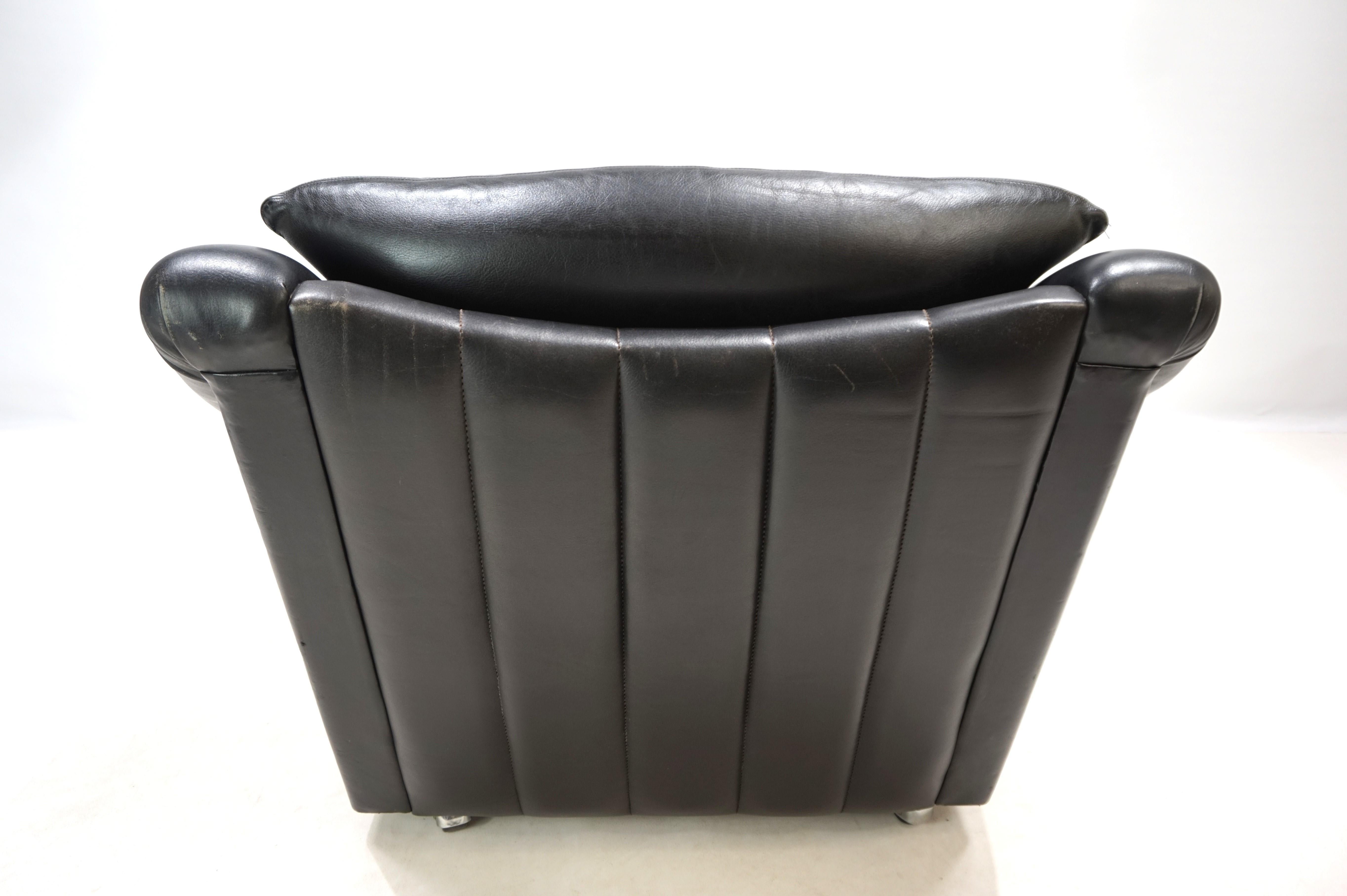 Poltrona in pelle Art Déco francese, 1960 in vendita 5