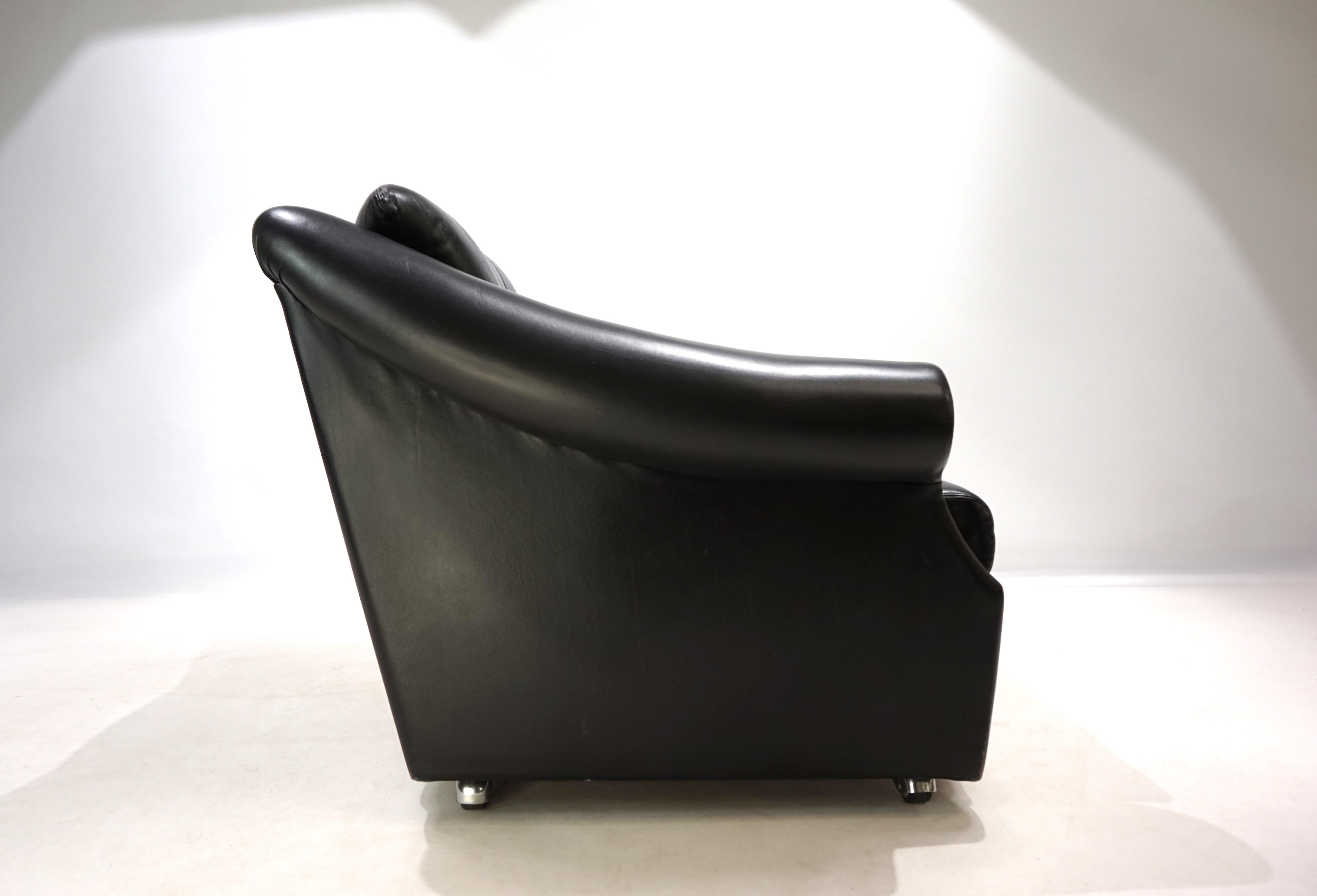 Poltrona in pelle Art Déco francese, 1960 in vendita 8