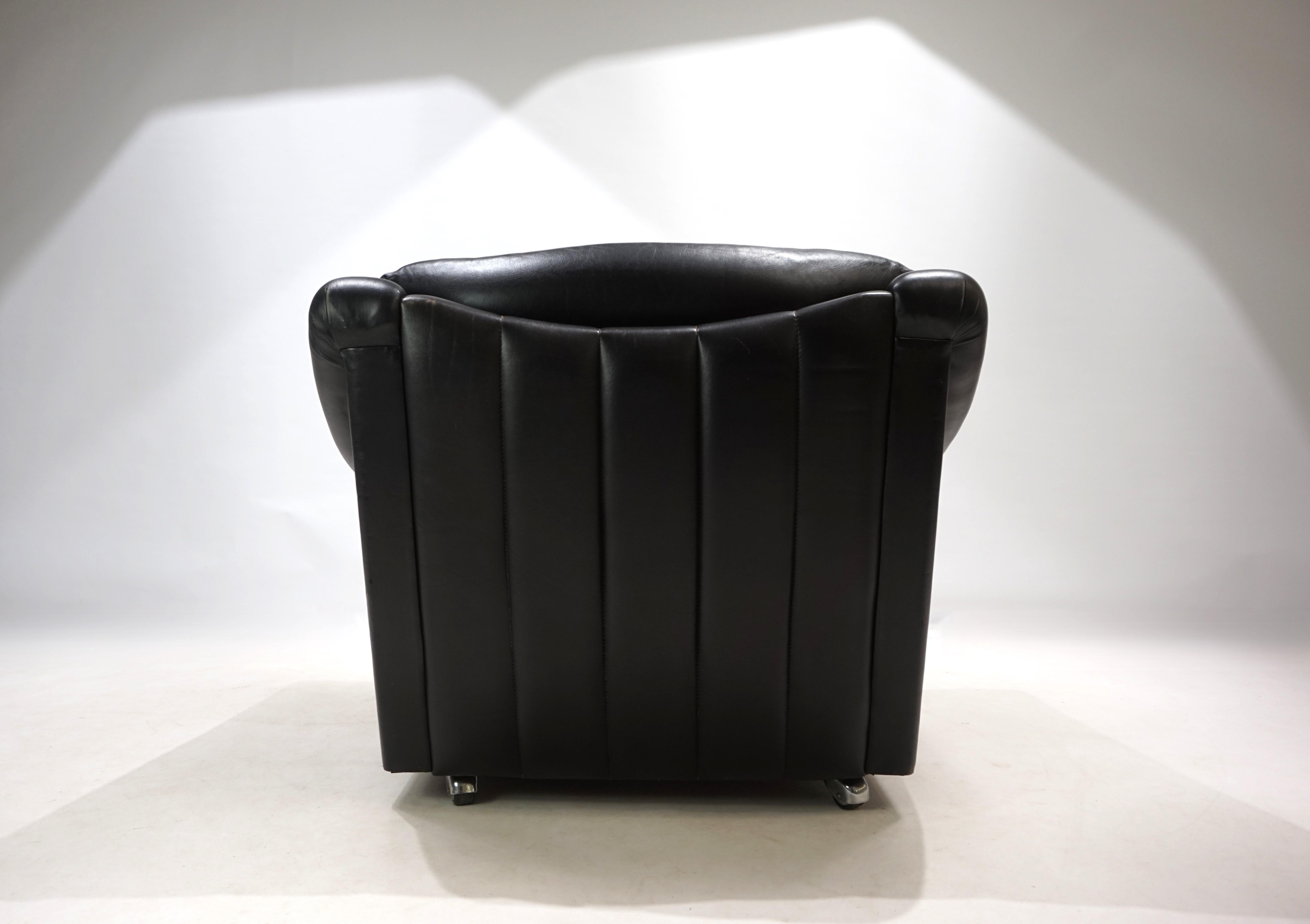 Poltrona in pelle Art Déco francese, 1960 in vendita 9