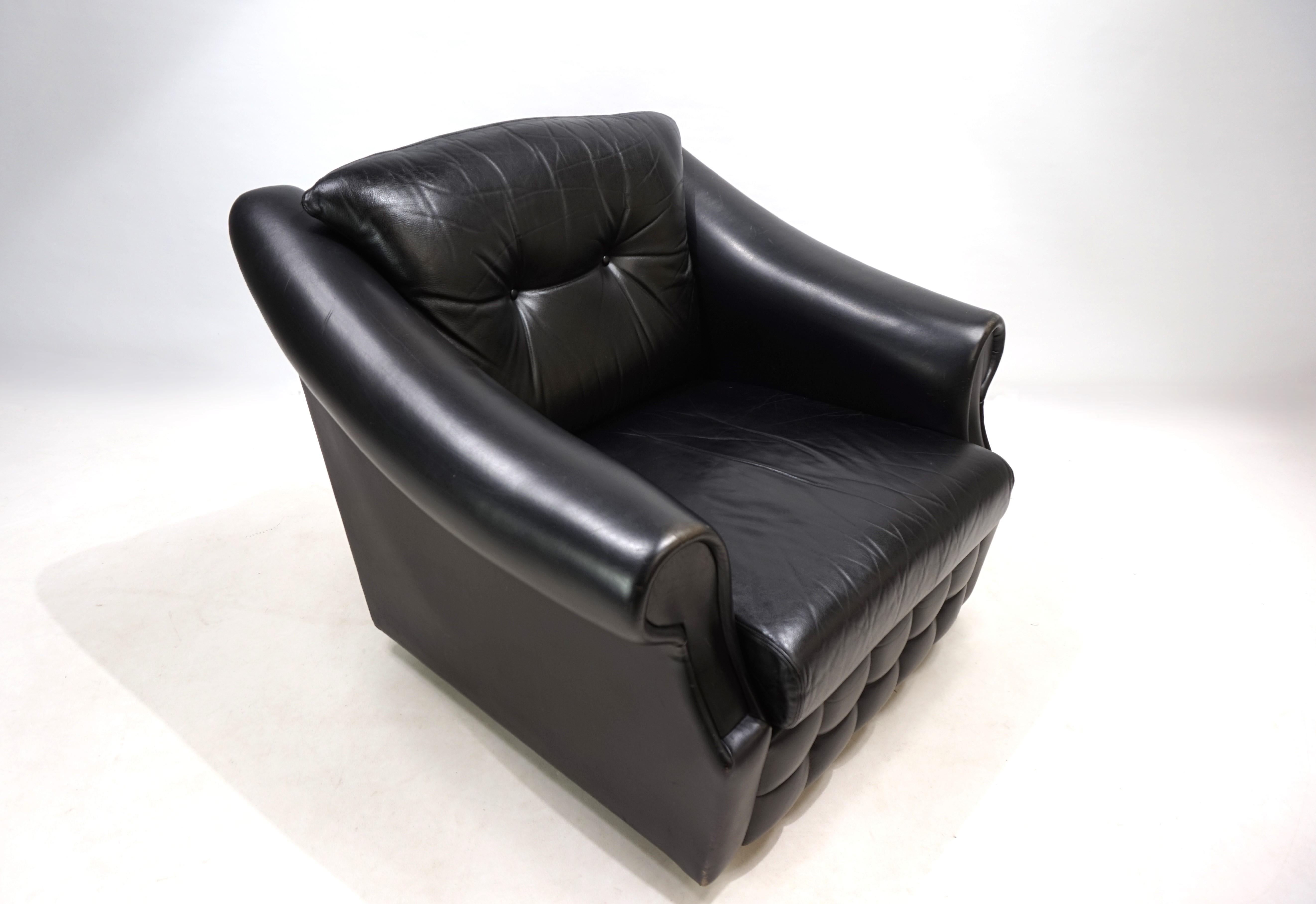Poltrona in pelle Art Déco francese, 1960 in vendita 12