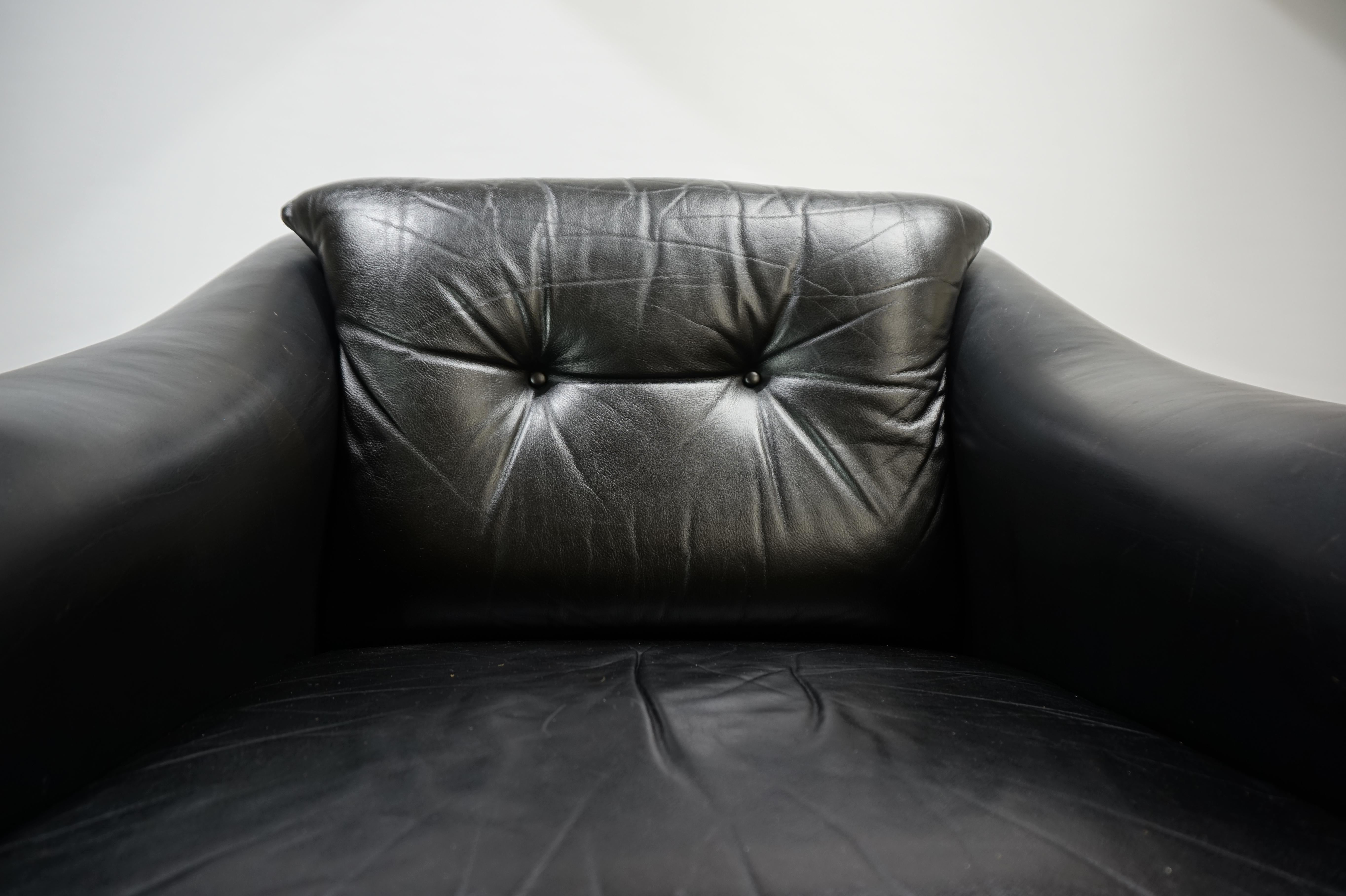 Poltrona in pelle Art Déco francese, 1960 in vendita 3