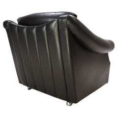 Sillón francés Art Déco de cuero, 1960