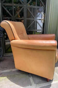 French Art Deco Leather Armchair