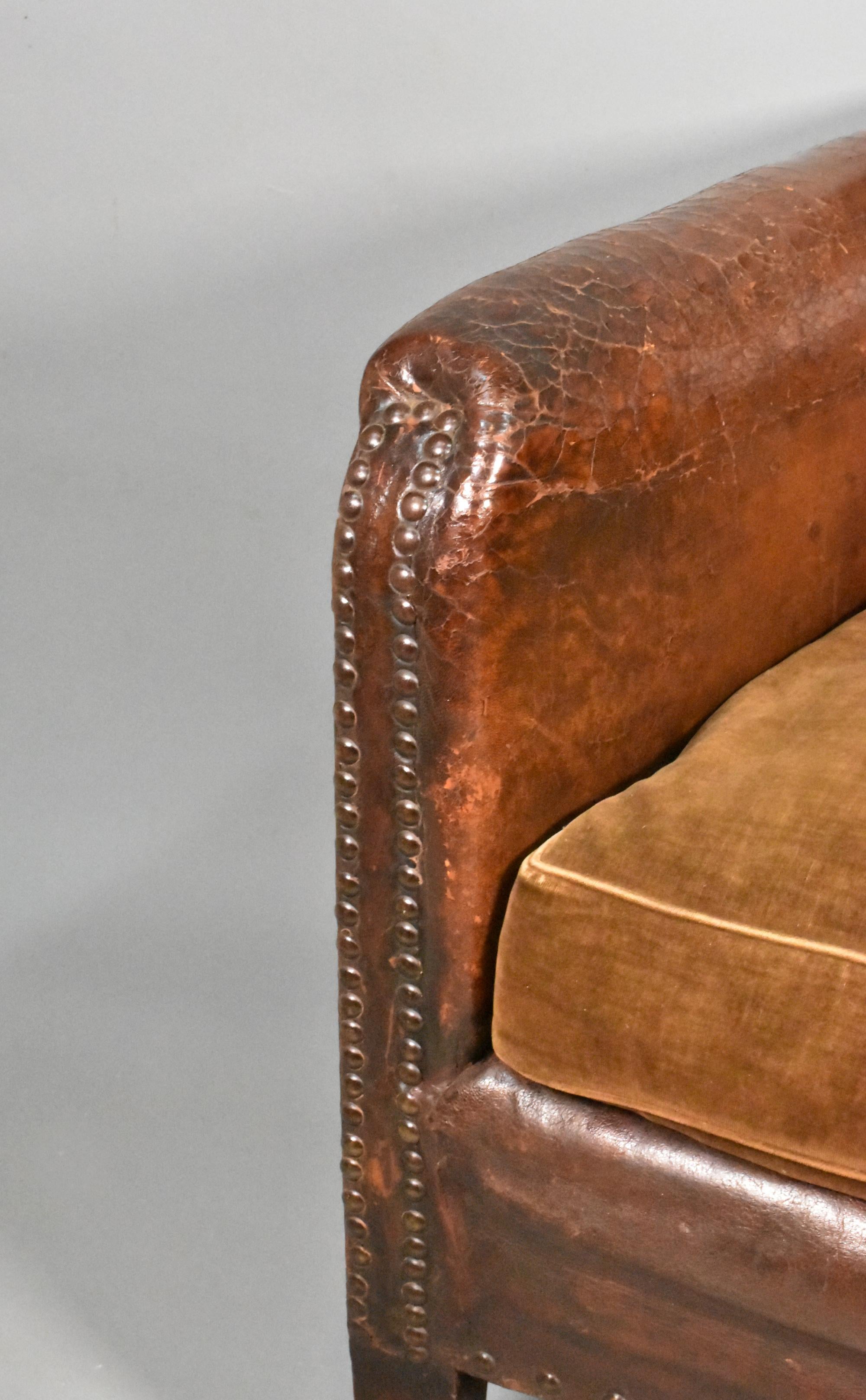 French Art Deco Leather Armchair 3
