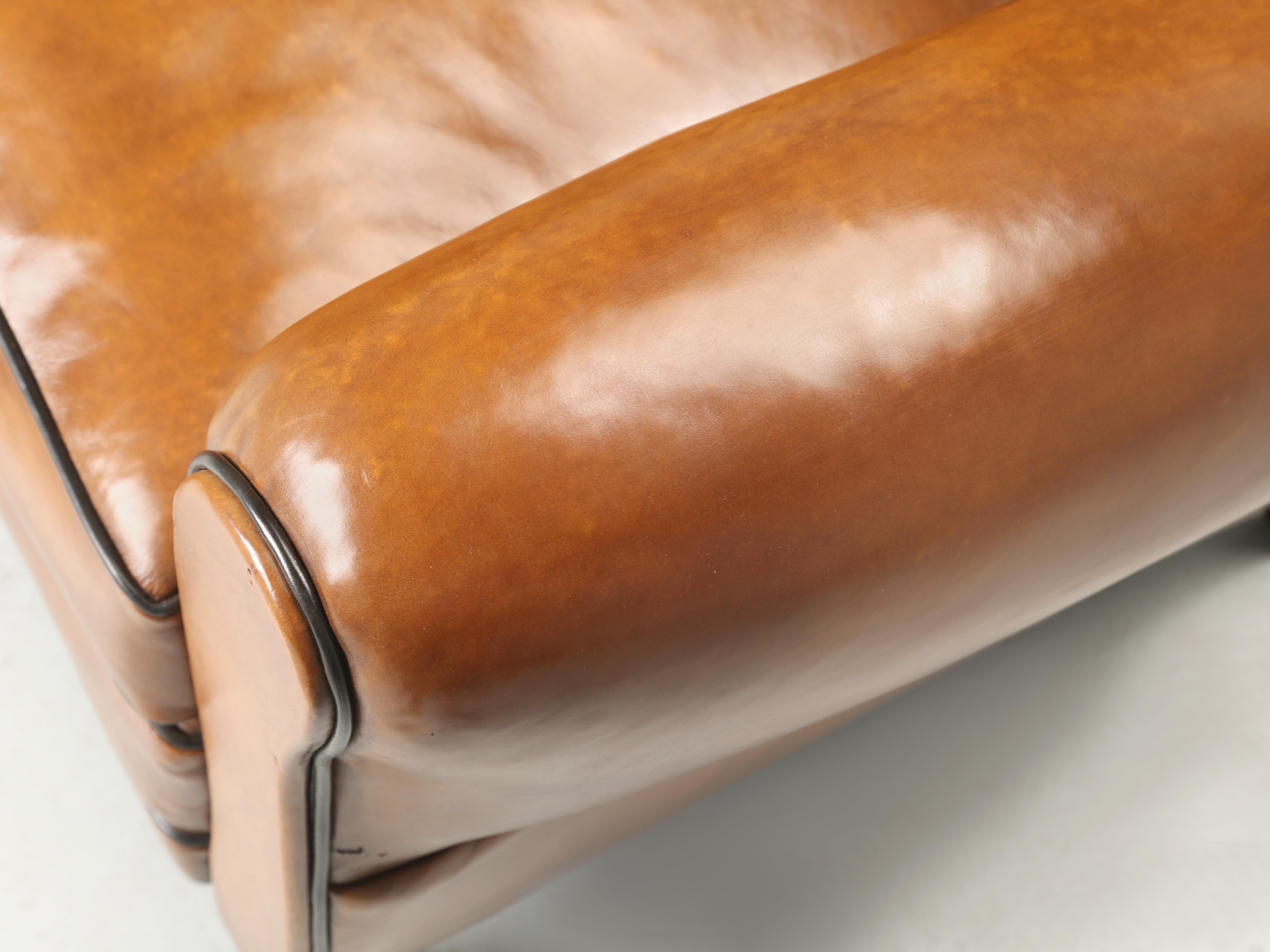 French Art Deco Leather Club Chair Completely Restored, Horsehair, Coco c1930's 1