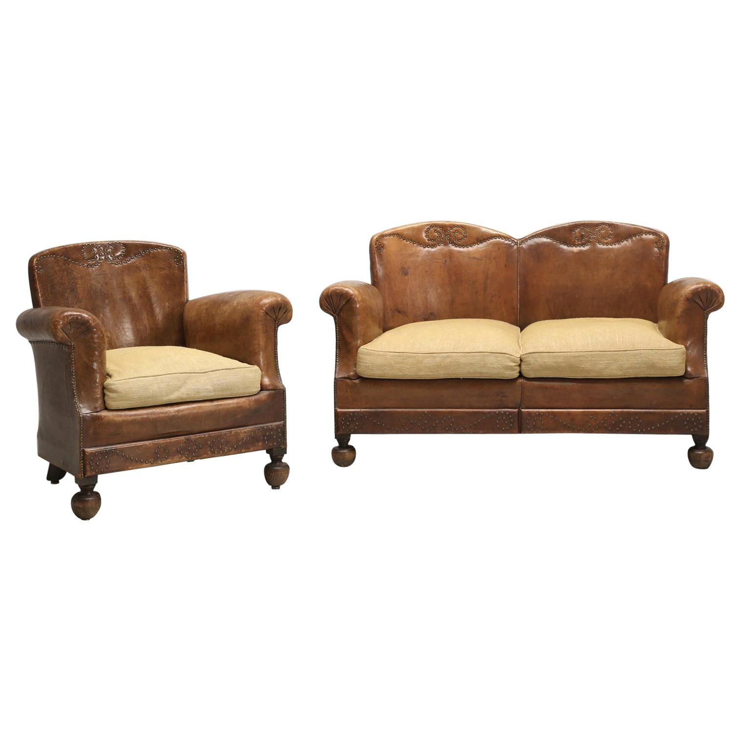 Maple Victorian Settee with Matching HighBack Chair at 1stDibs