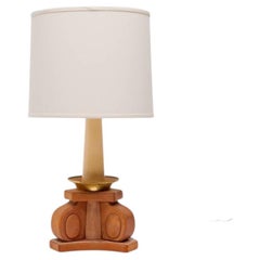 French Art Deco Leather covered Table Lamp