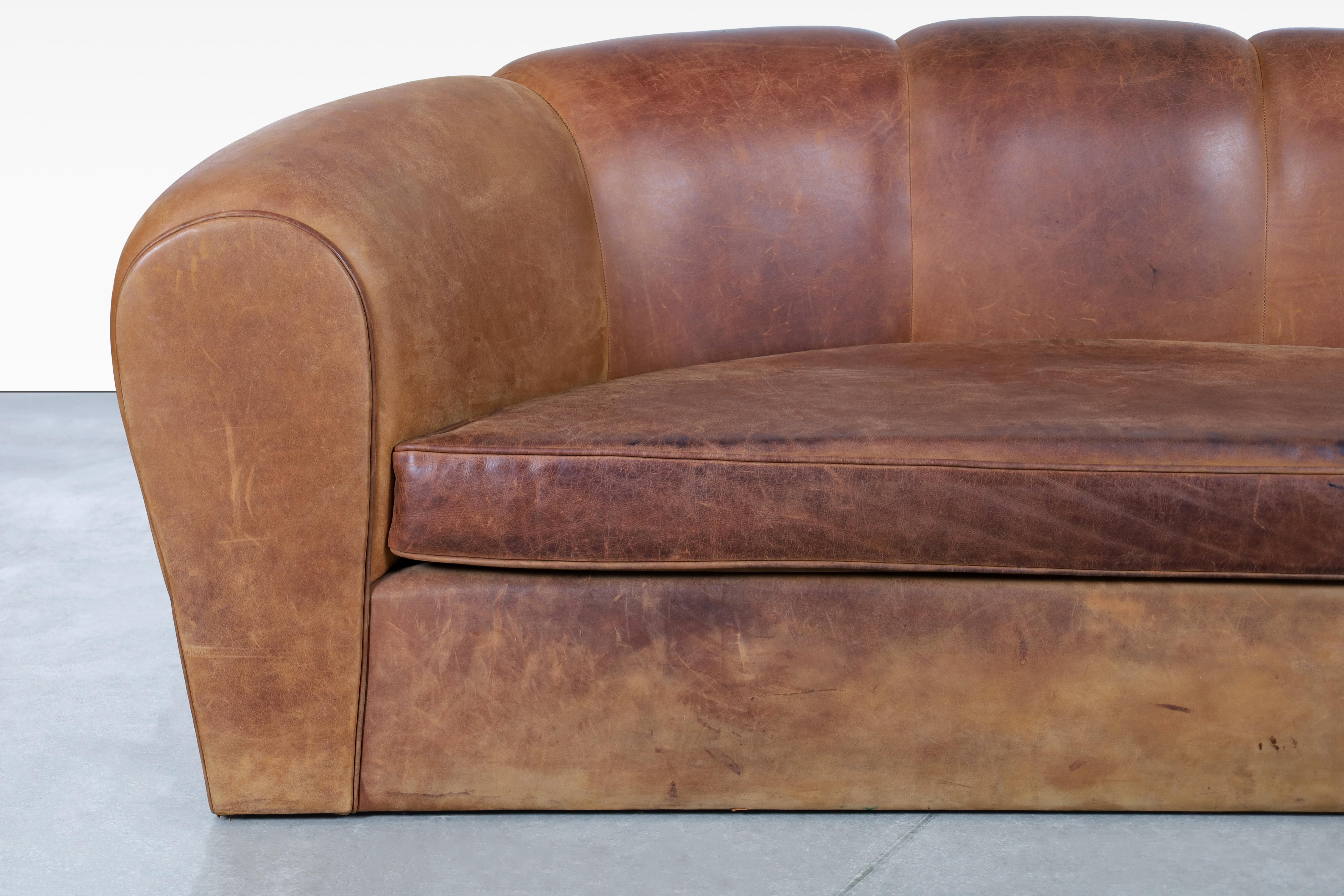 Late 20th Century French Art Deco Leather 