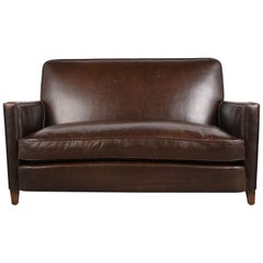 French Leather Loveseat