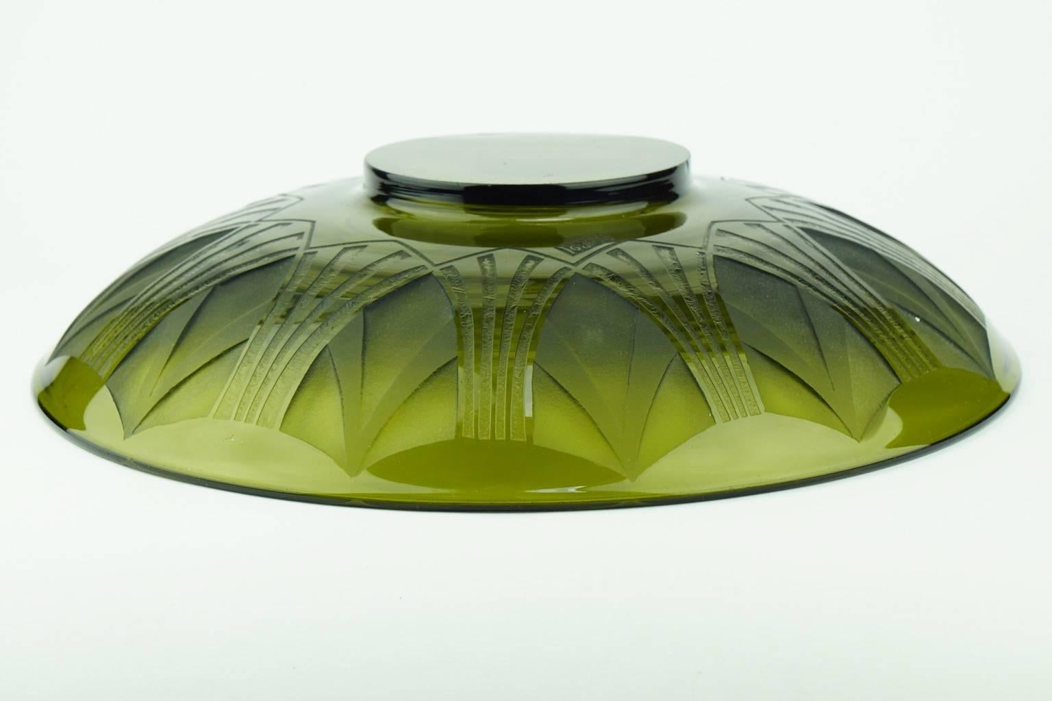 French Art Deco Legras Acid-Etched Glass Coupe For Sale 2