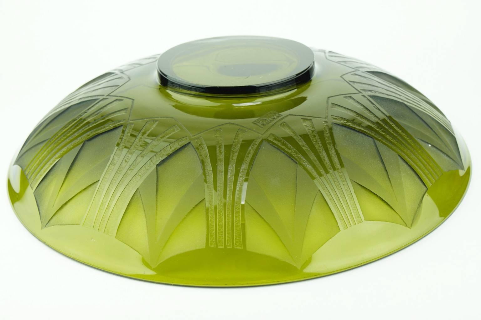 French Art Deco Legras Acid-Etched Glass Coupe For Sale 4