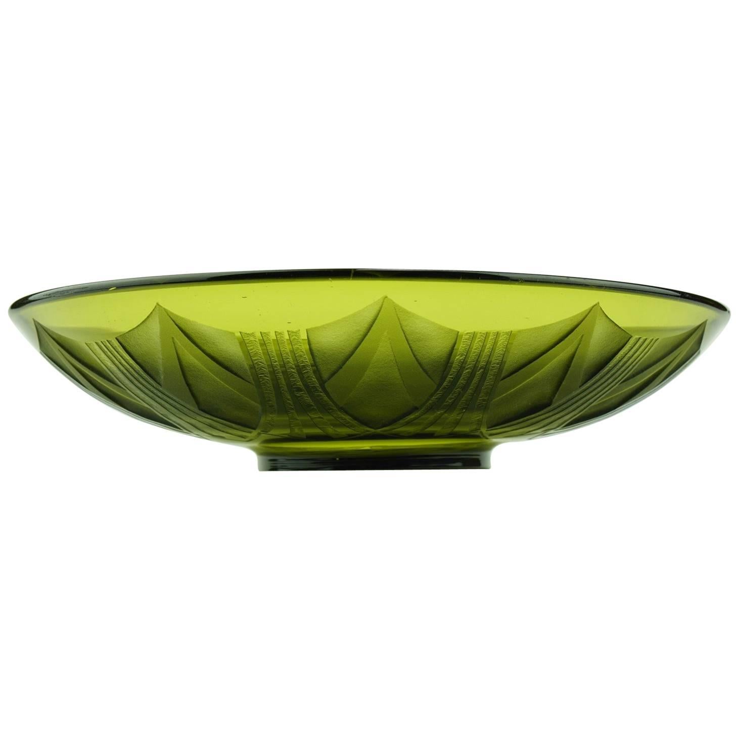 French Art Deco Legras Acid-Etched Glass Coupe For Sale