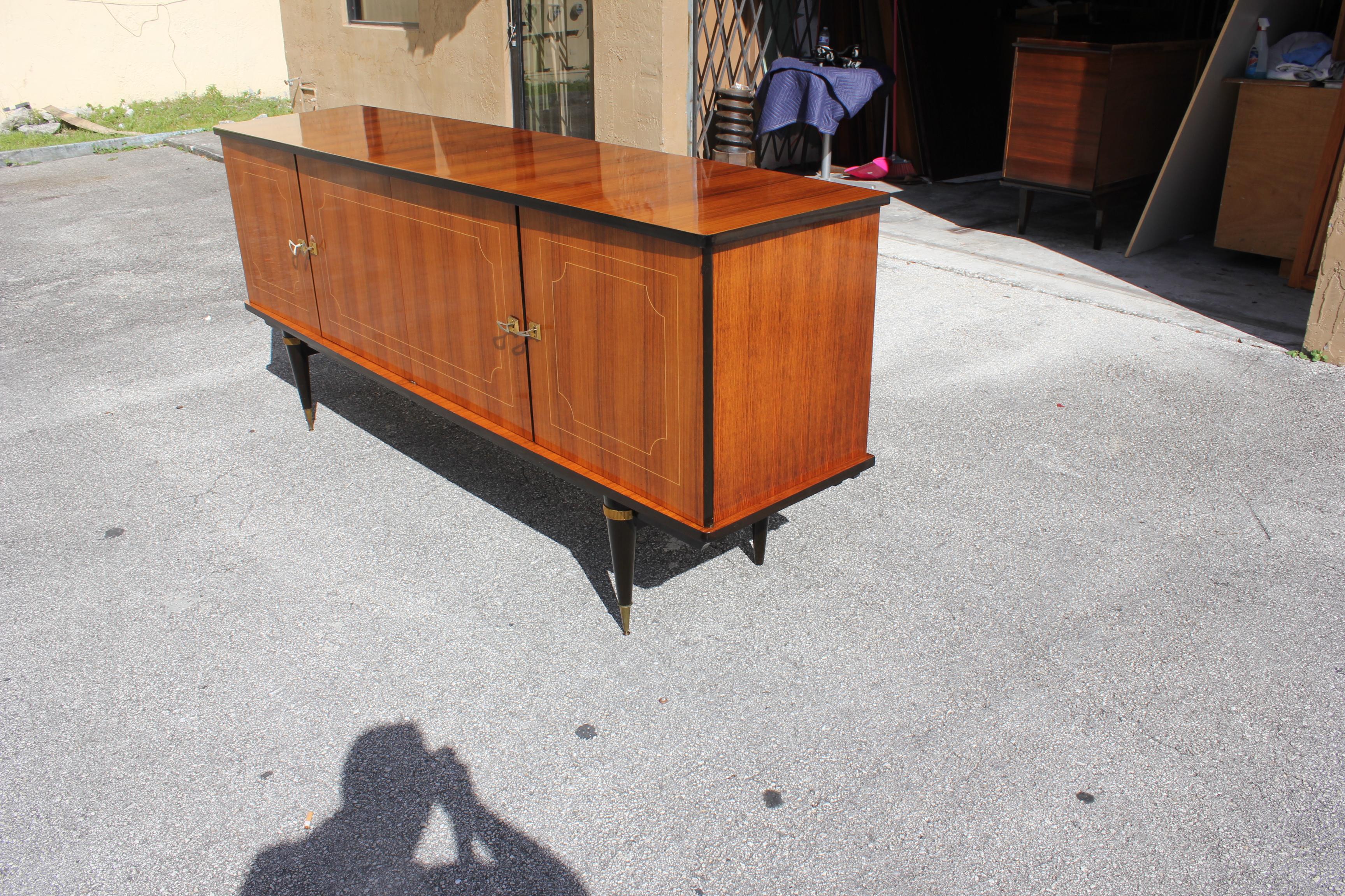 Mid-20th Century French Art Deco Light Exotic Macassar Bony Sideboard or Buffet, circa 1940s