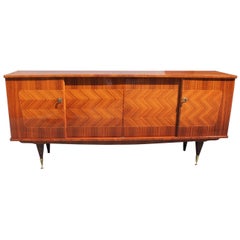 French Art Deco Light Exotic Macassar Ebony'' Zig Zag'' Sideboard / Buffet