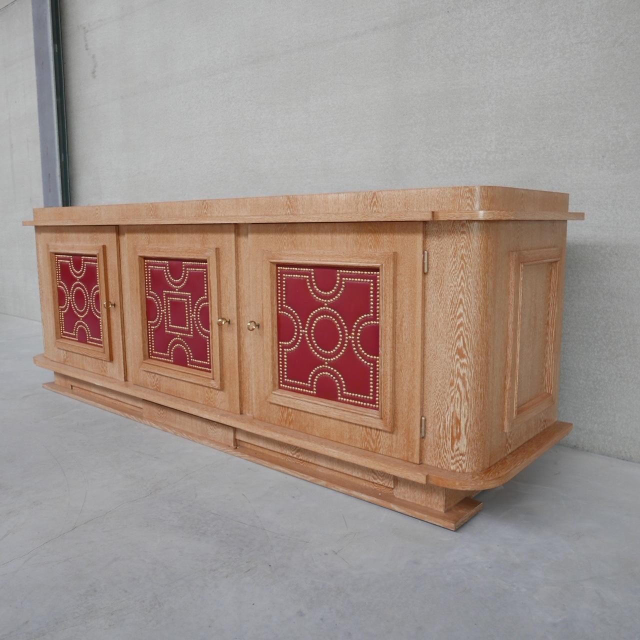 French Art Deco Limed Oak Sideboard Attributed to André Arbus In Good Condition In London, GB