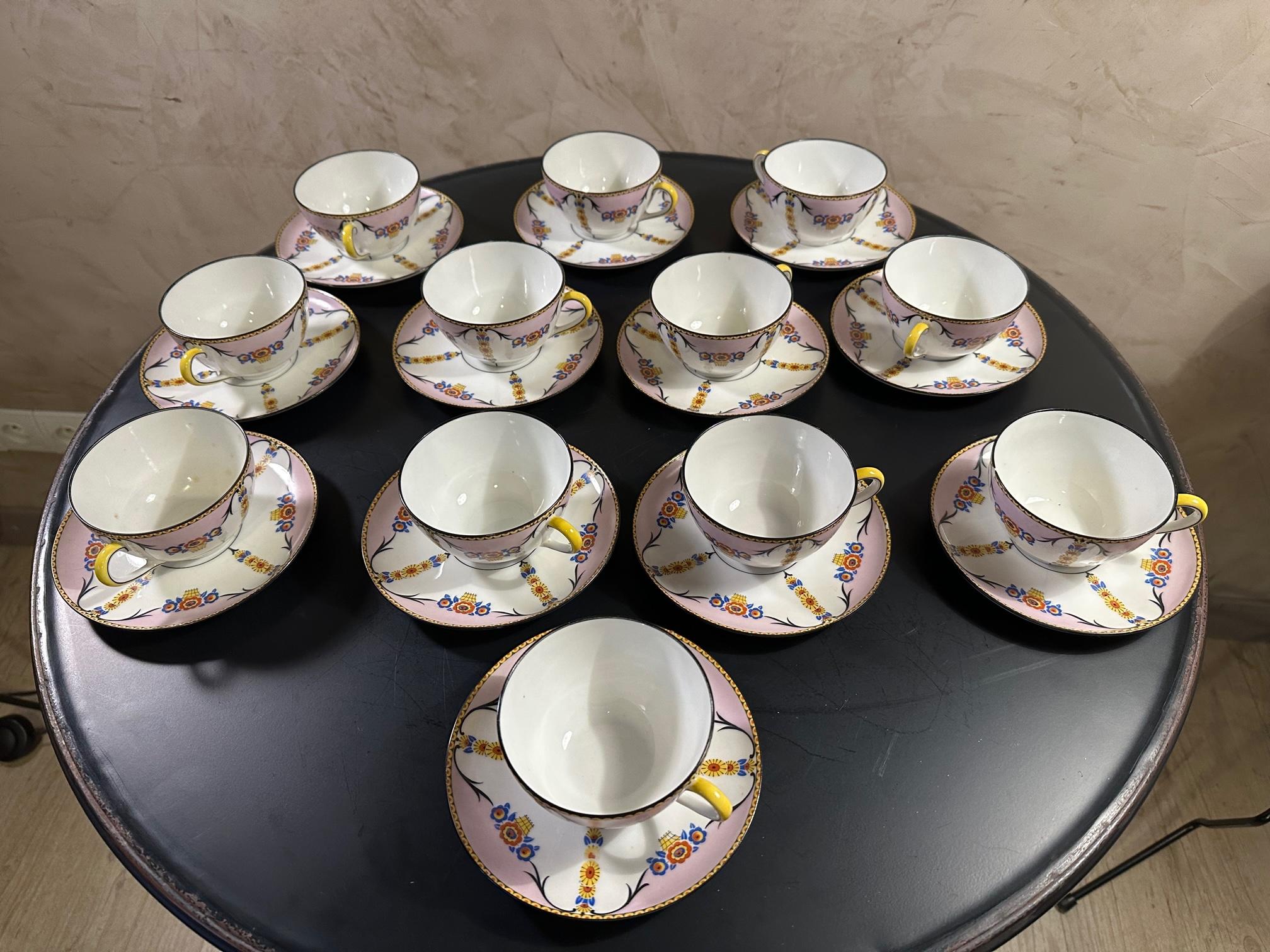 Art Deco French Art deco Limoges Porcelaine Coffee Service, 1925s For Sale