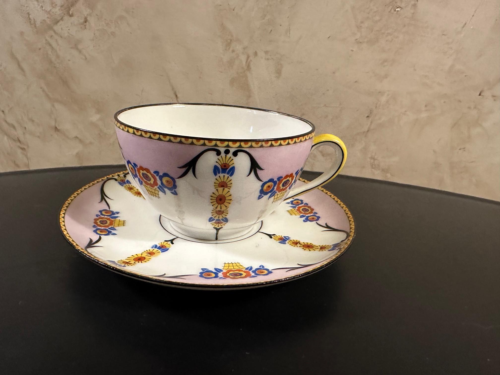 Early 20th Century French Art deco Limoges Porcelaine Coffee Service, 1925s For Sale