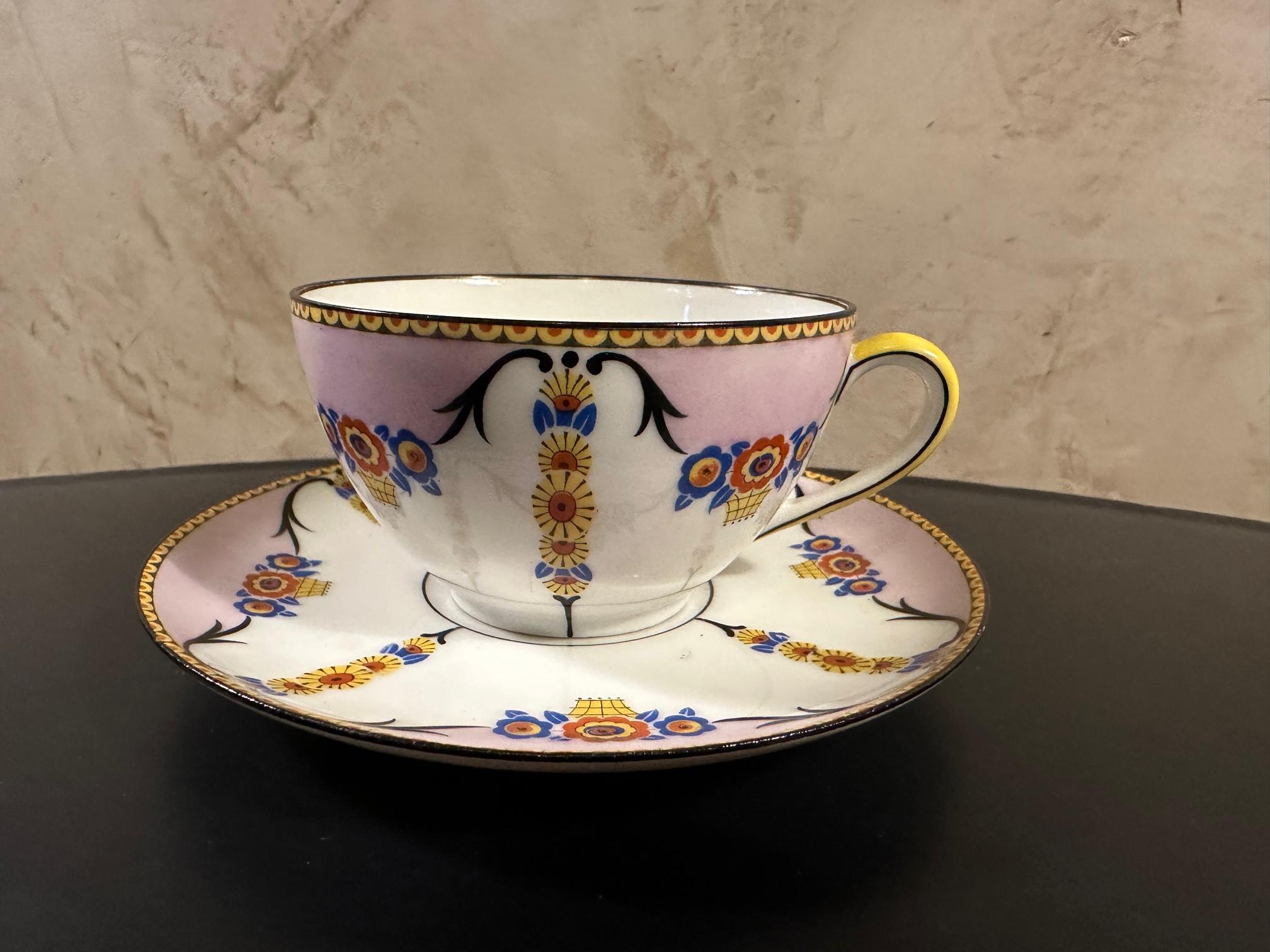French Art deco Limoges Porcelaine Coffee Service, 1925s For Sale 1