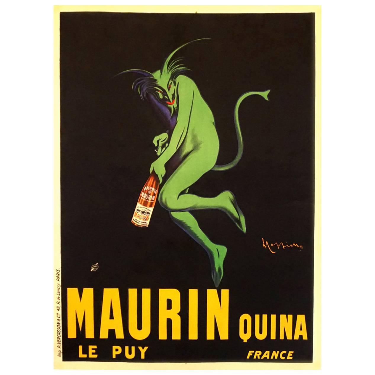 French Art Deco Liquor Advertising Poster 'Maurin Quina' by Cappiello, 1906 For Sale