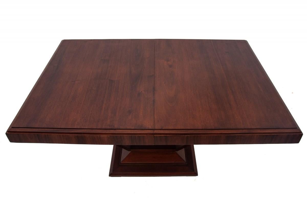 French Art Deco Louis Majorelle Walnut Dining Table with Chairs For Sale 7