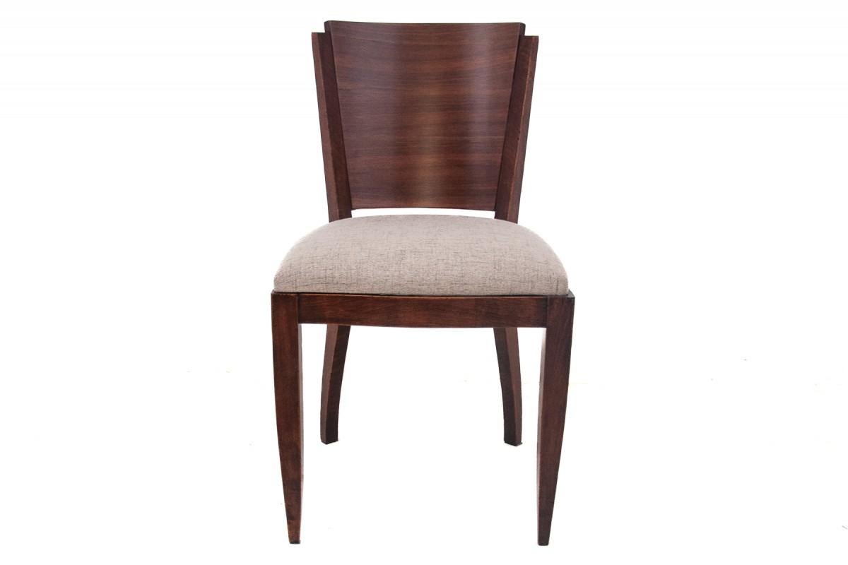 Französischer Art Deco Louis Majorelle Esstisch aus Nussbaumholz mit Stühlen im Angebot 11