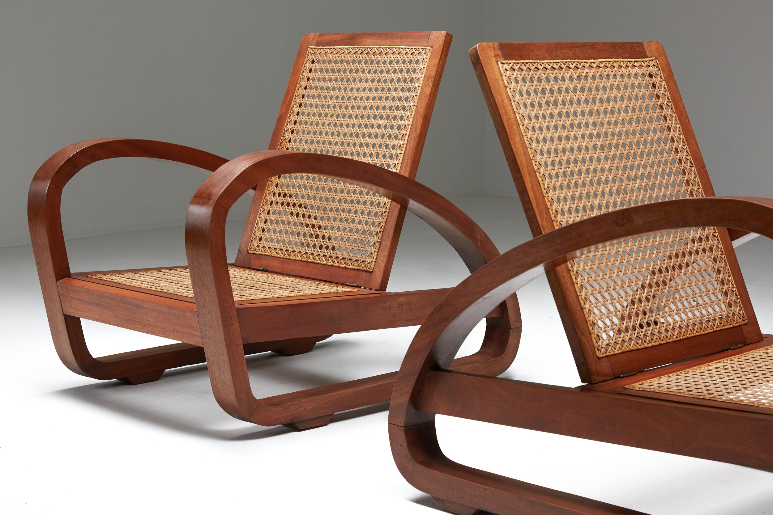 Early 20th Century French Art Deco Lounge Chairs