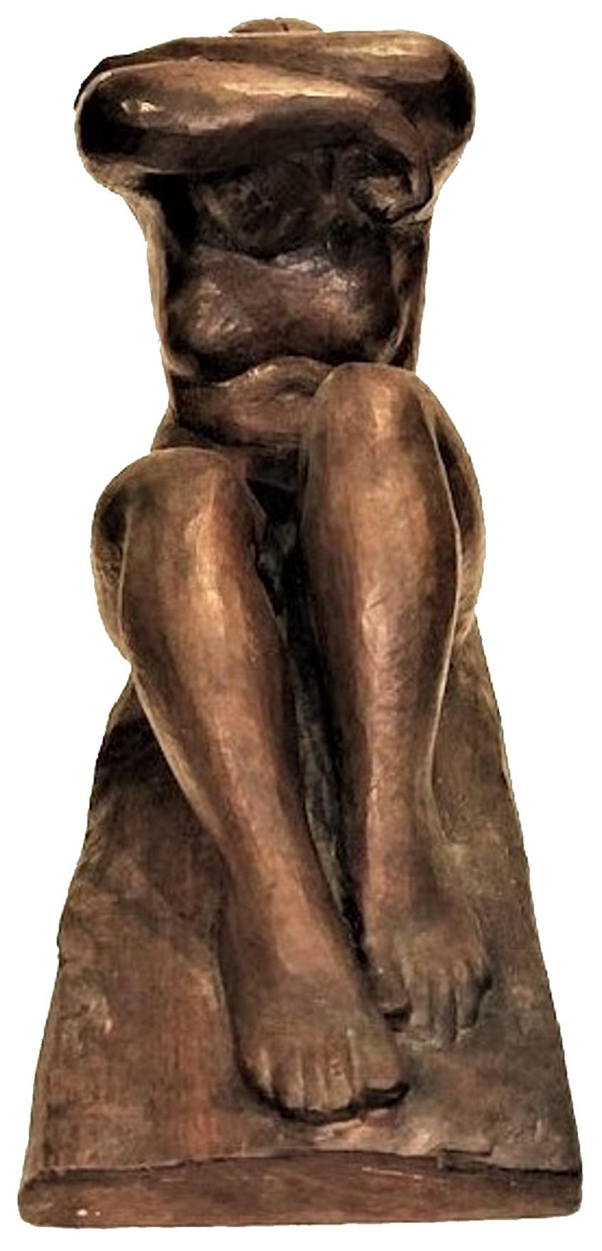 French Art Deco, Lounging Nude, Carved Wood Sculpture, ca. 1930 For Sale 1