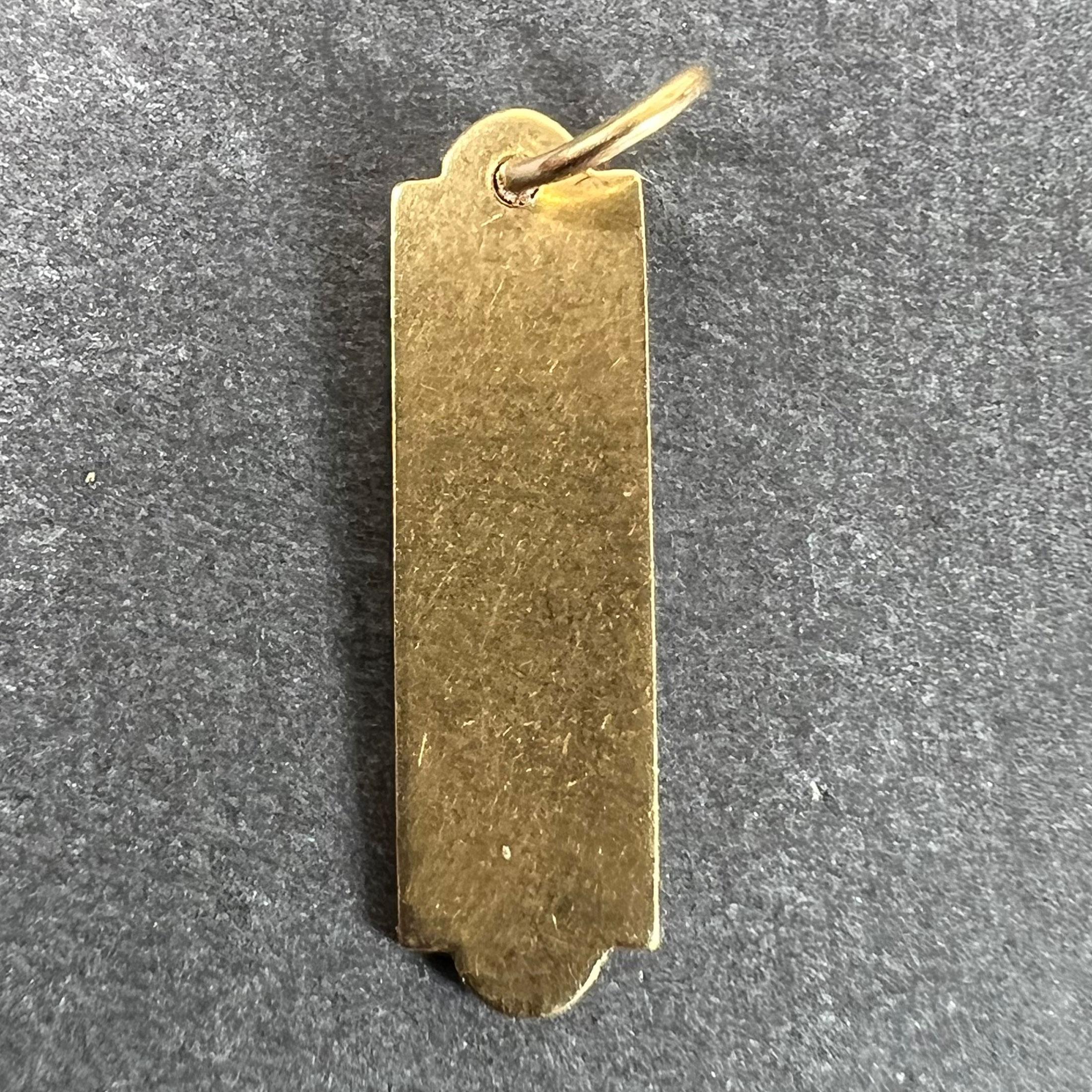 French Art Deco Love Thermometer 18K Yellow Gold Enamel Charm Pendant In Good Condition For Sale In London, GB
