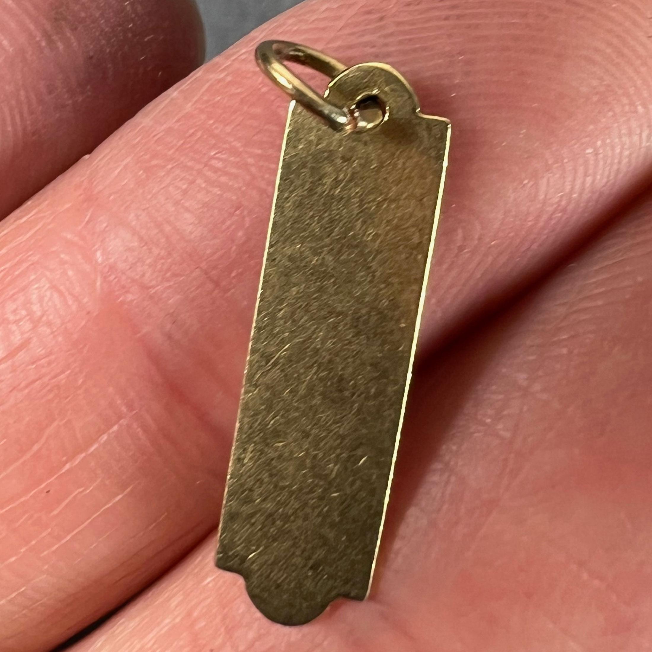 French Art Deco Love Thermometer 18K Yellow Gold Enamel Charm Pendant For Sale 4
