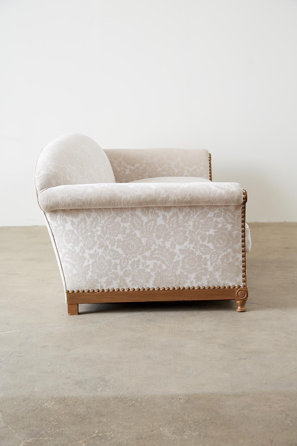 French Art Deco Low Profile Velvet Sofa 2