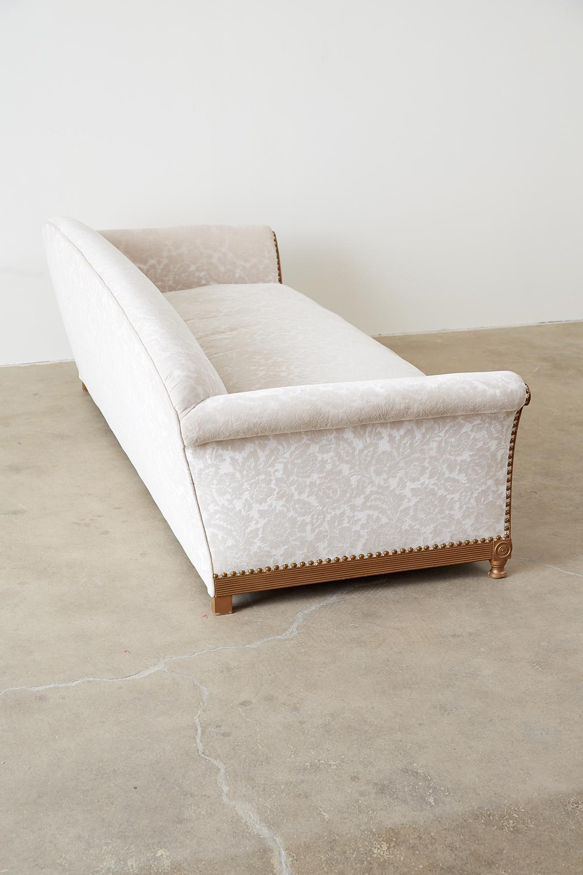 French Art Deco Low Profile Velvet Sofa 3