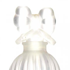 French Art Deco Frosted Glass Perfume Bottle by Lucien Lelong