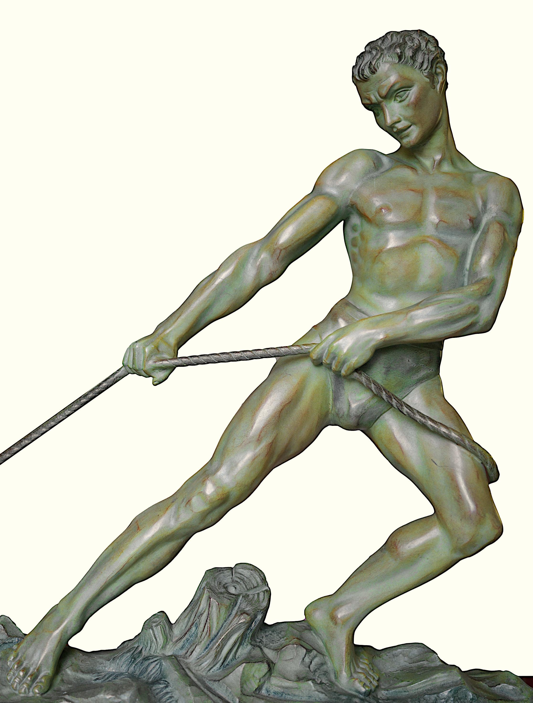 French Art Deco Lumberjack Sculpture, 1920 en venta 5