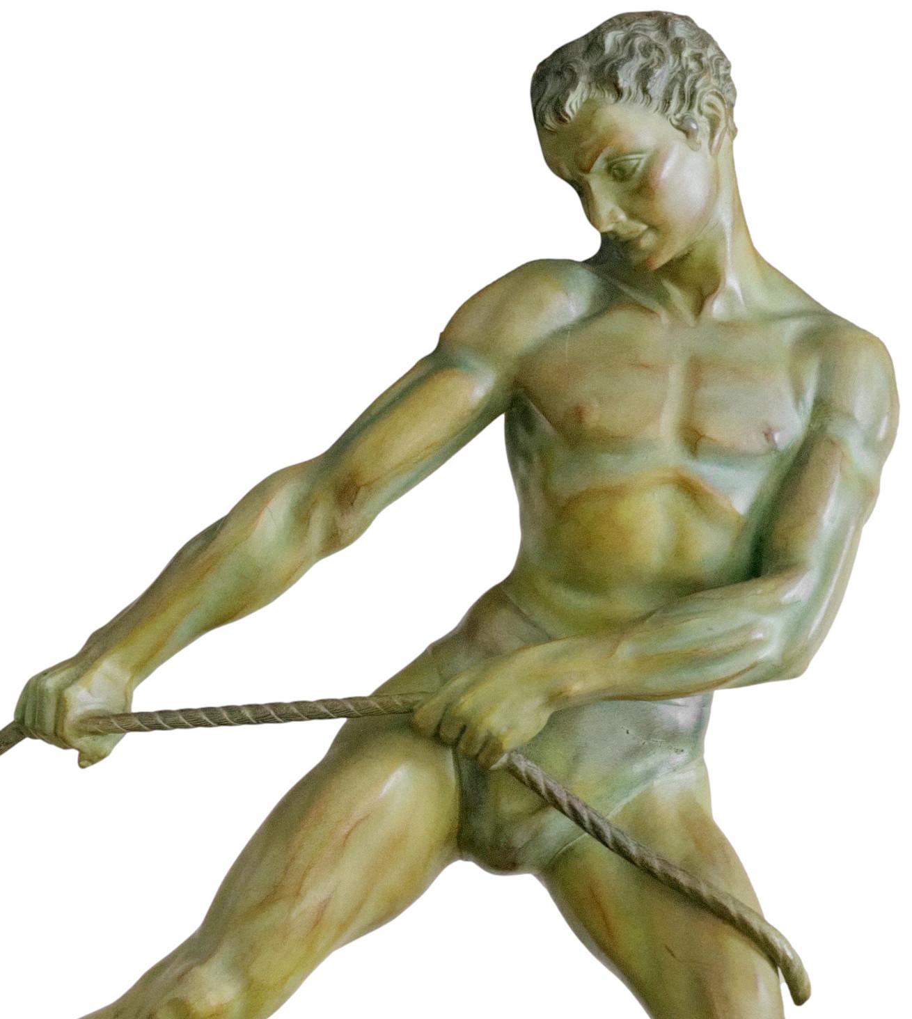 French Art Deco Lumberjack Sculpture, Ca.1925 For Sale 4