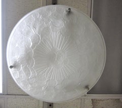 French Art Deco Lunaria Pendant Chandelier by Edmond Etling