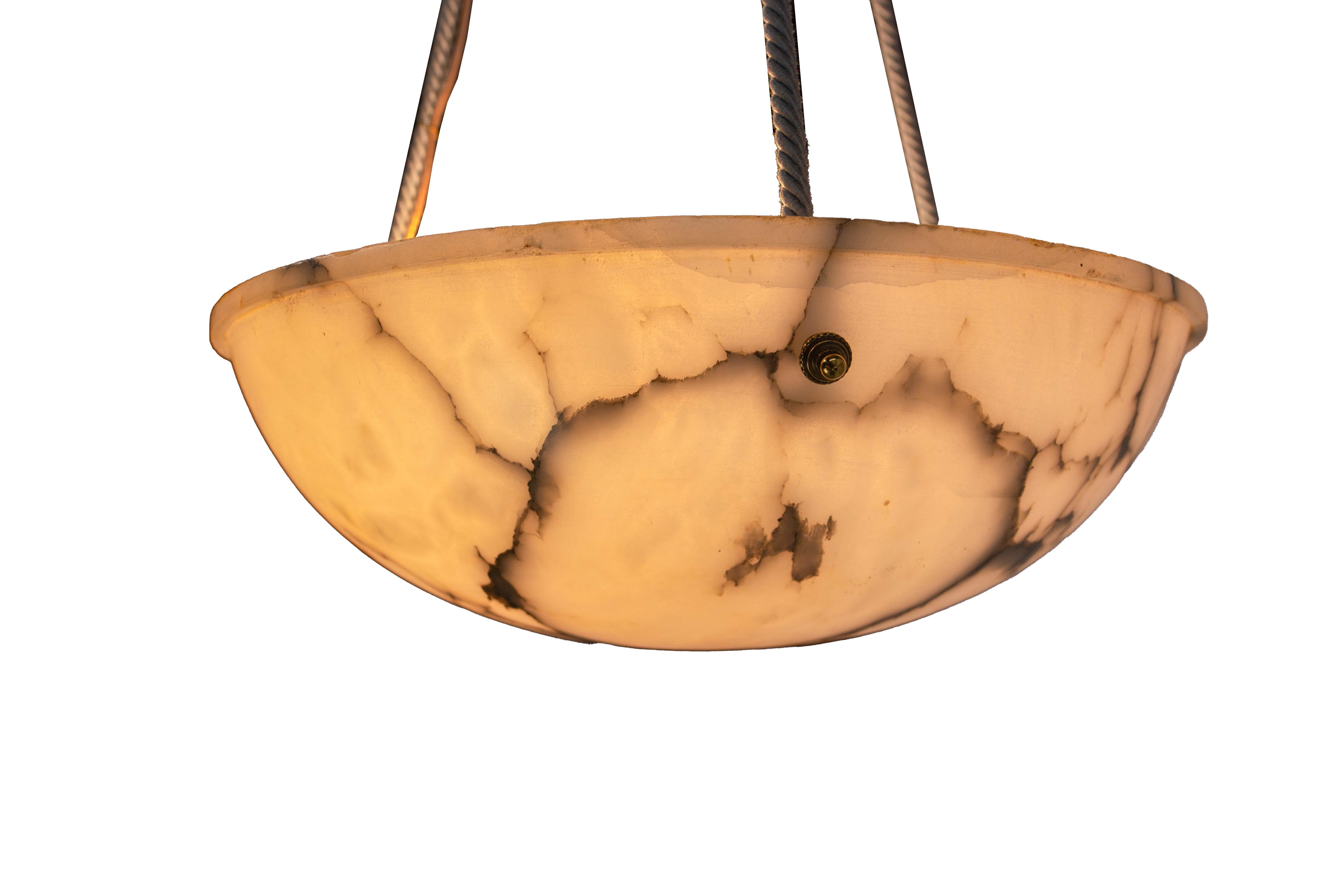 Französischer Art-Déco-Lüster aus Alabaster, um 19000 (Art nouveau) im Angebot