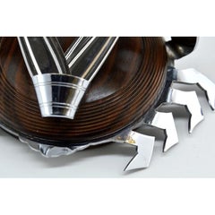 Juego francés Art Déco de marisco de macasar y cromo, 1920