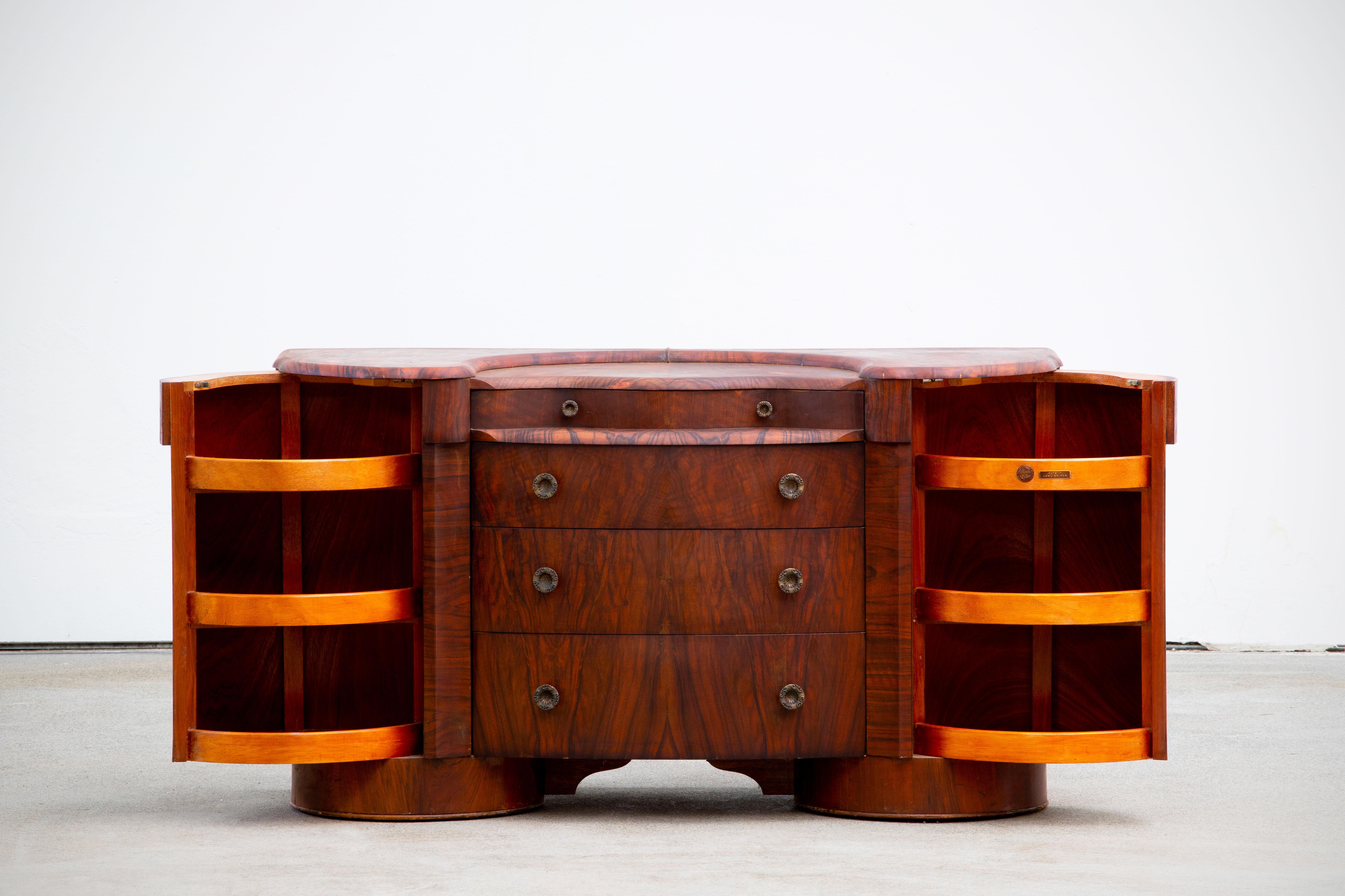 Mid-20th Century French Art Deco Macassar Buffet, 1930s For Sale