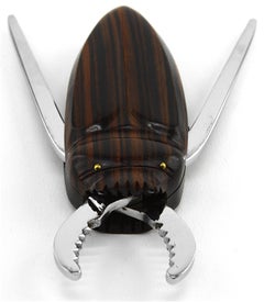 French Art Deco Macassar Cockchafer Champagne Cork Pliers, 1920