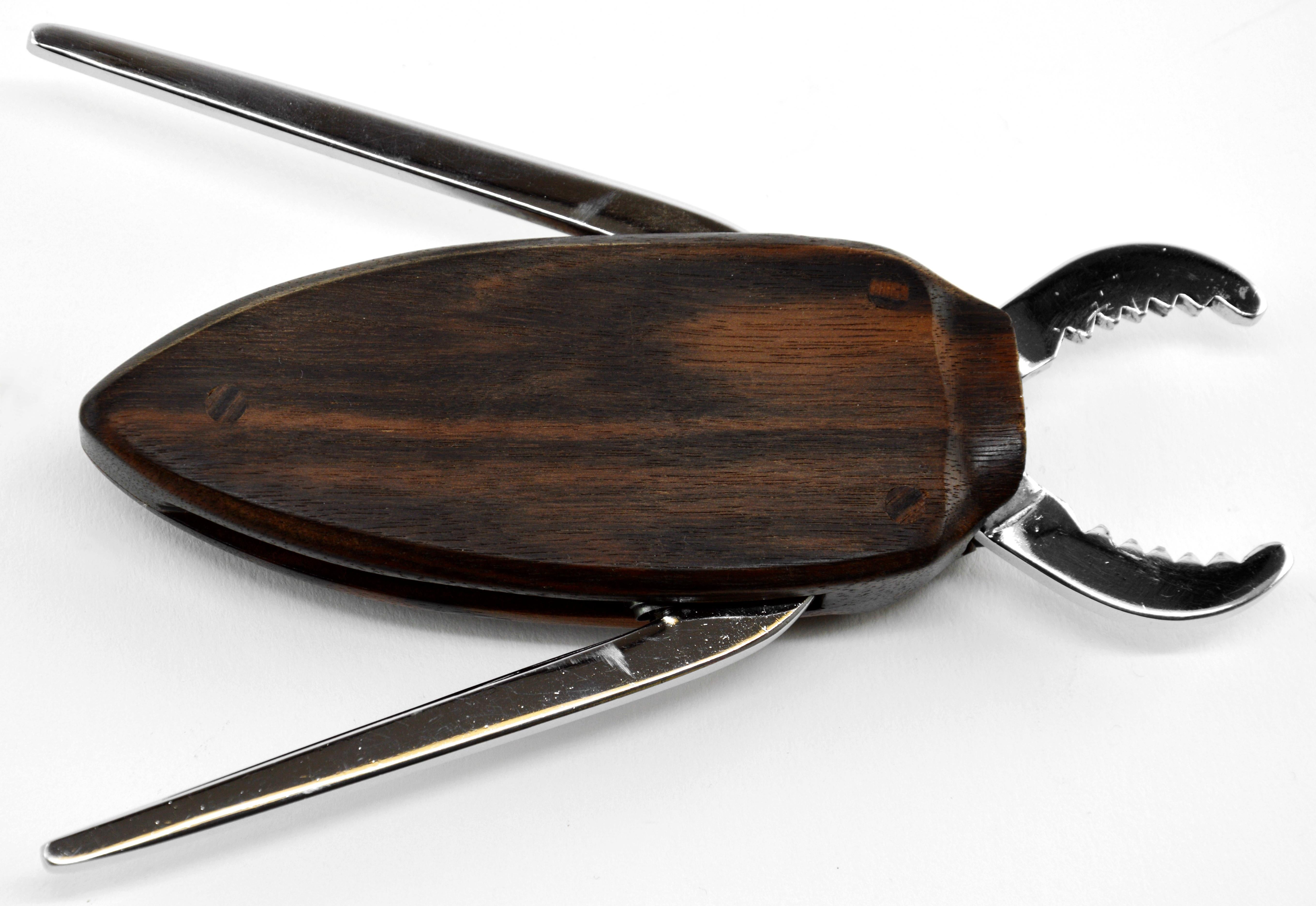 Français Pliers à champagne Art Déco Macassar Cockchafer, 1920 en vente
