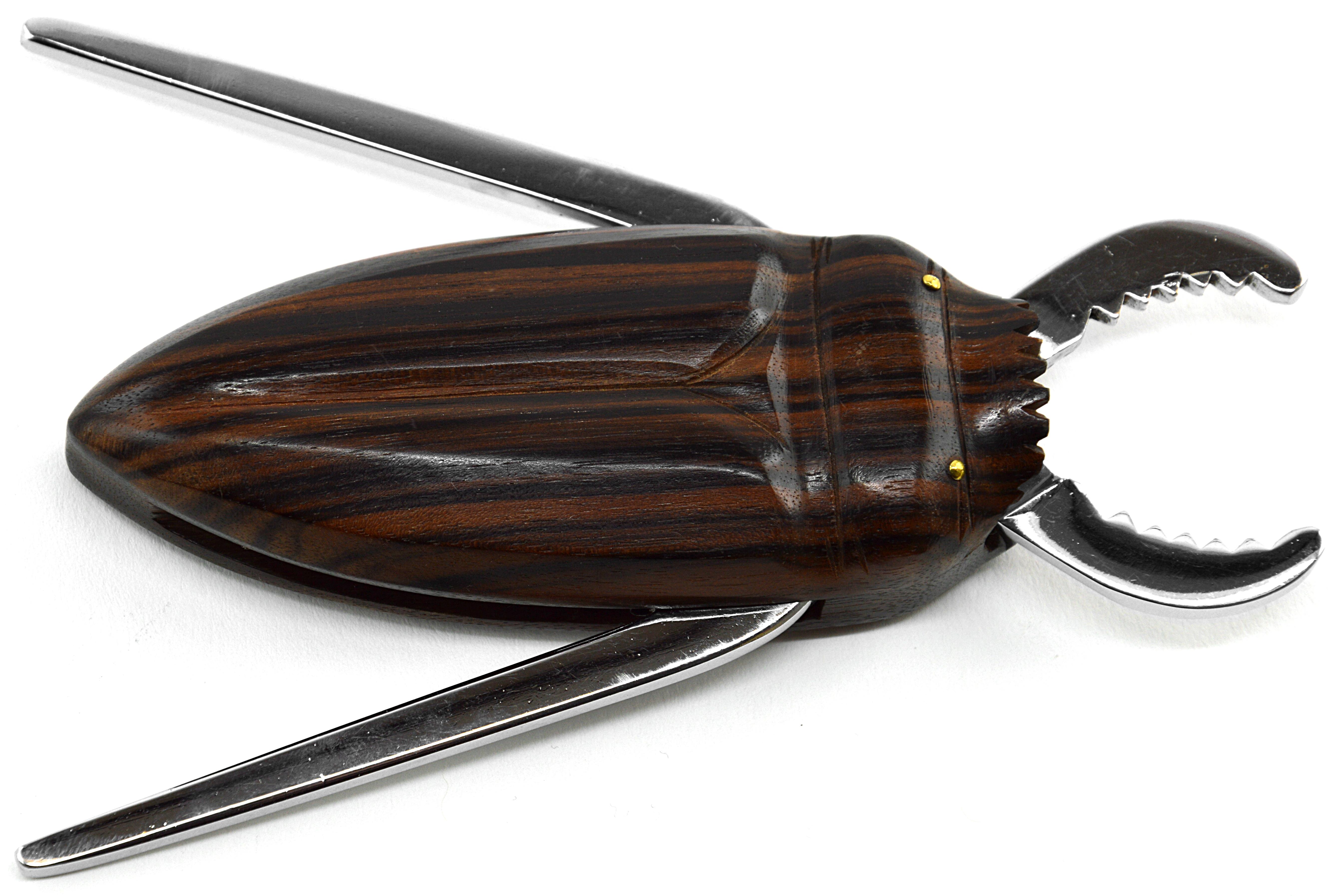 Chrome Pliers à champagne Art Déco Macassar Cockchafer, 1920 en vente