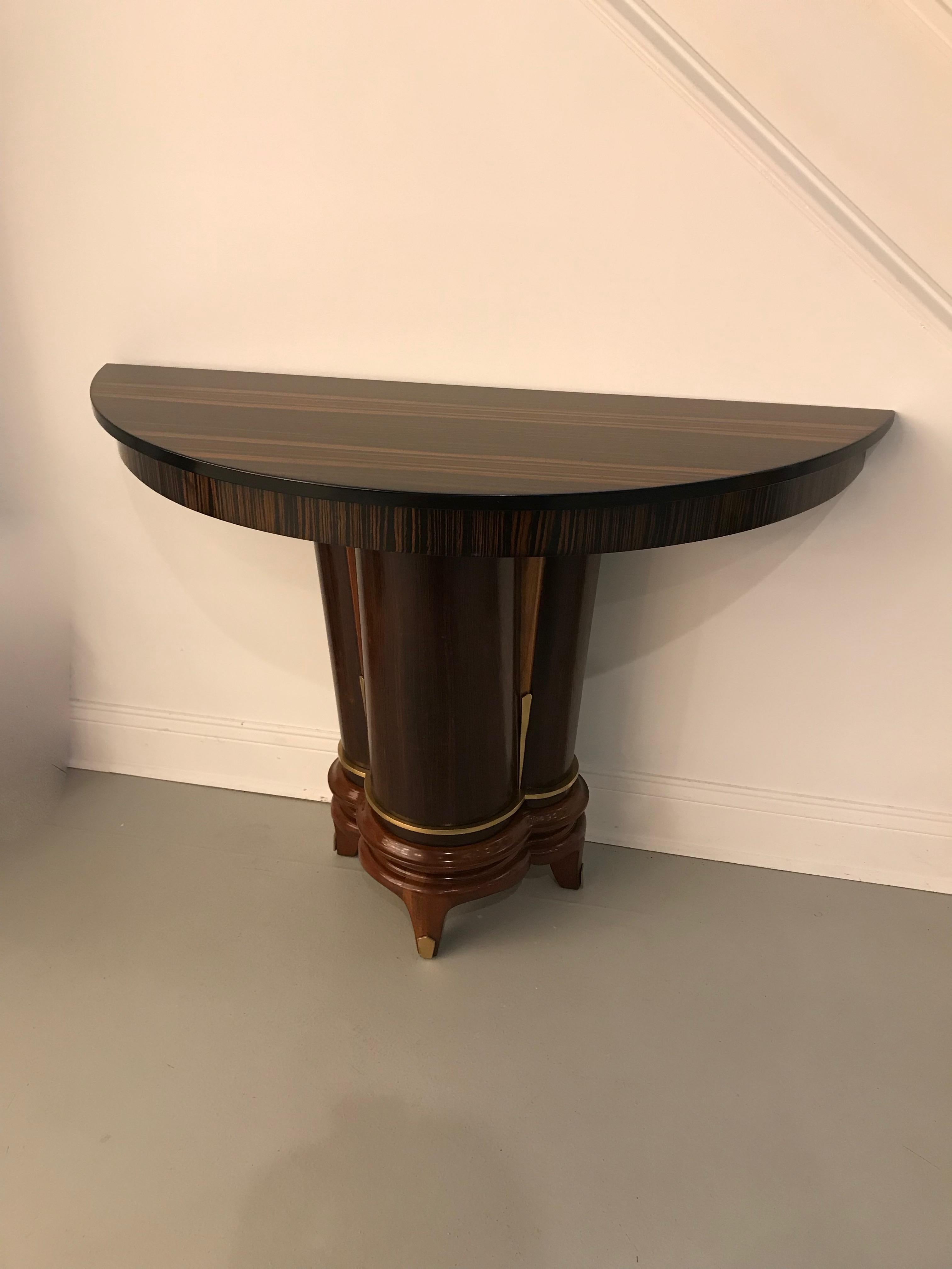 20th Century French Art Deco Macassar Console Table