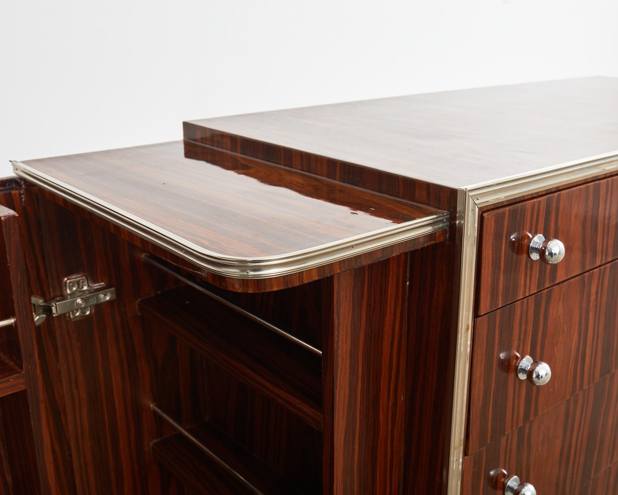 French Art Deco Macassar Dry Bar Bottle Cabinet 5