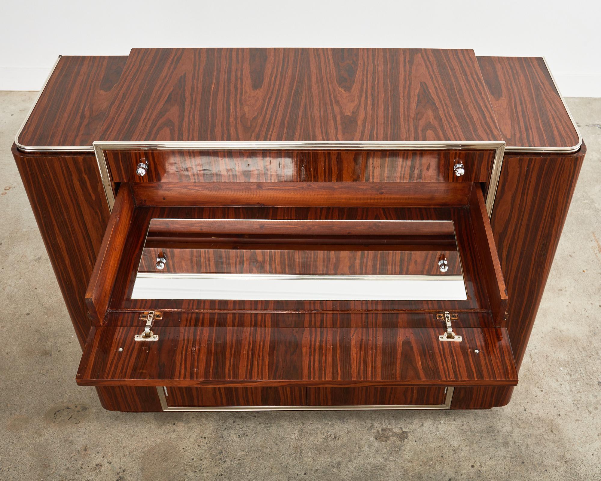 French Art Deco Macassar Dry Bar Bottle Cabinet 9