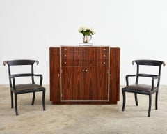 French Art Deco Macassar Dry Bar Bottle Cabinet