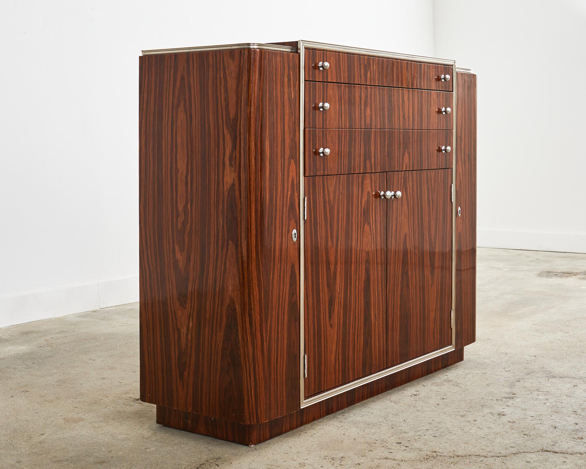 French Art Deco Macassar Dry Bar Bottle Cabinet 3