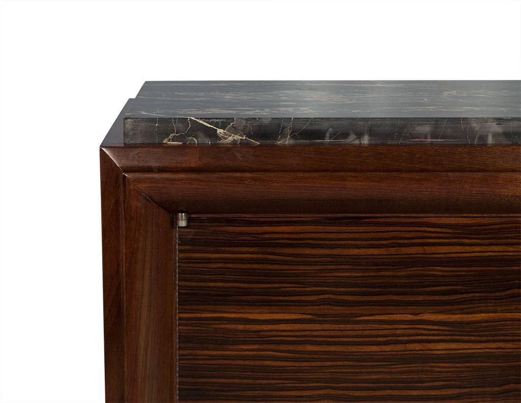 French Art Deco Macassar Ebony and Marble Sideboard 1
