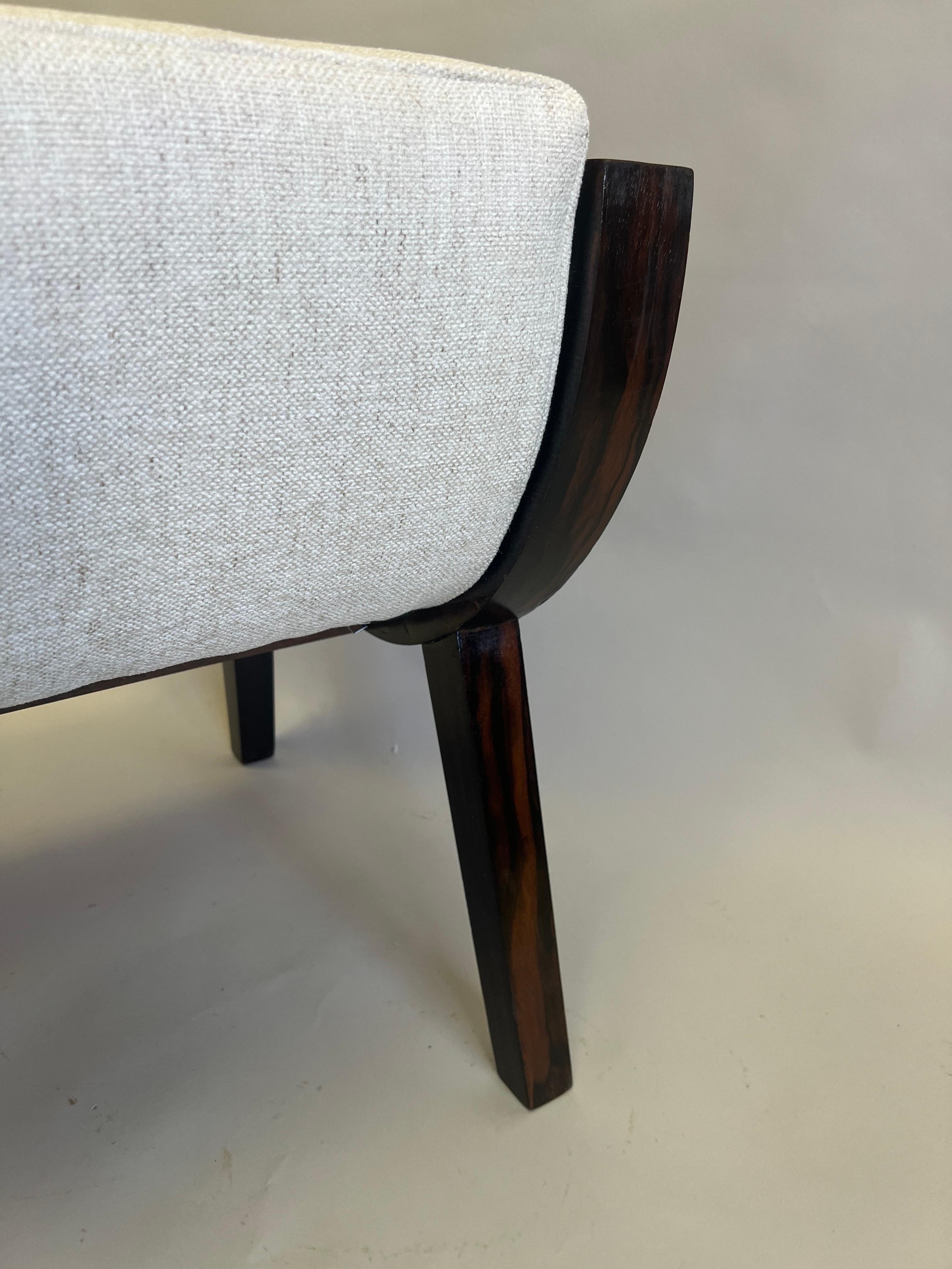 French Art Deco Macassar Ebony Armchair in the Style of Emile-Jacques Ruhlmann For Sale 10