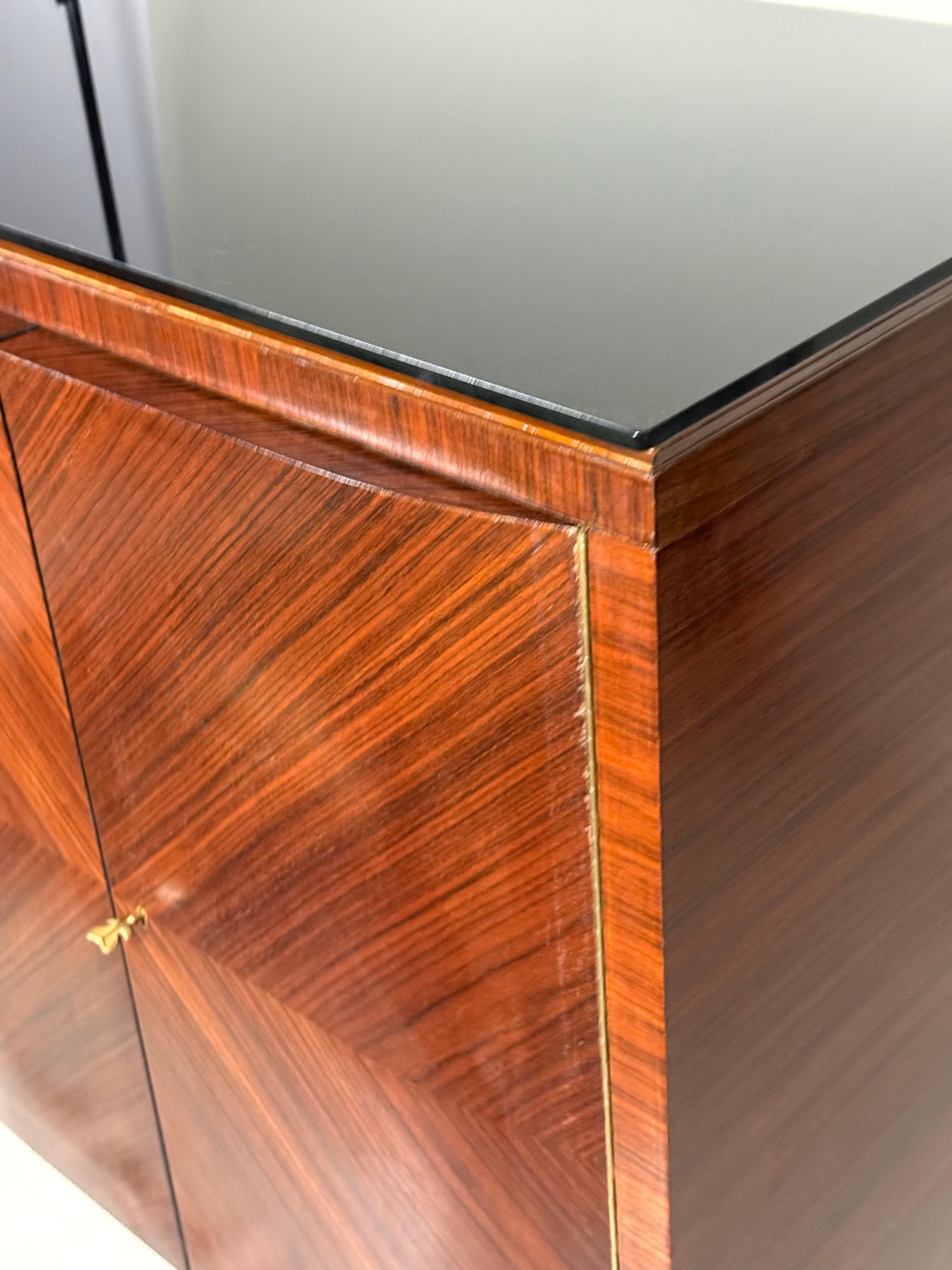 Cianfrinato Mobile / credenza in ebano Macassar Art Deco francese, stile Emile Jacques Ruhlmann in vendita